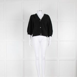 The Kooples Fuzzy Mohair 3/4 Sleeve Cardigan